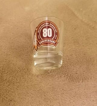 Shot Glass Washington Redskins 80th Anniversary Nfl Football Travel Souvenir