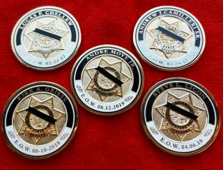 Chp Officer Chellew Camilleri Griess Licon Moye Memorial Coins (lapd Nypd