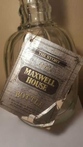 Vintage Jack Daniels Old No7 Decanter Liquor Whiskey Bottle Maxwell House Tag