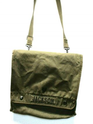Vintage WW2 US Army Shoulder Bag,  Green,  12 