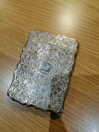 Victorian Solid Silver Card Case Samuel Roberts & Charles Beck Birmingham 1873