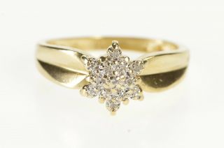 10k Diamond Burst Star Cluster Fashion Ring Size 6.  75 Yellow Gold 61