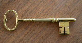 Vintage Brass Skeleton Key Virginia Metalcrafters Williamsburg Restoration Cw4xx