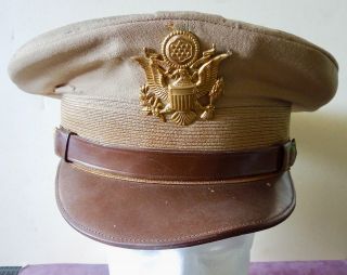 Ww2 Regulation Us Army Officers Service Cap - Size 7