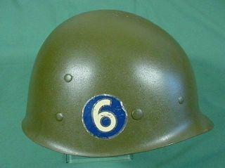 Ww2 Us Or Korean War M1 Helmet Liner 6th Division