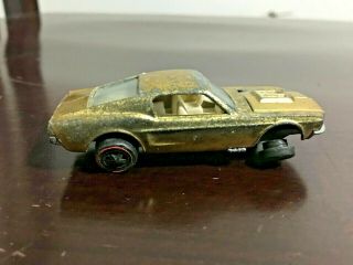 1968 Hot Wheels Redline Metallic Gold Custom Mustang W/white Interior
