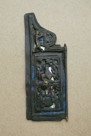 Authentic Medieval Period Bronze Icon With Scene From The Life Of Jesus
