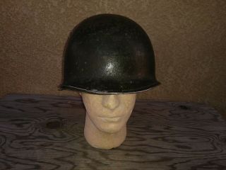 Ww2 Us Army/usmc Issue M1 Helmet W/ Swivel Bale Front Seam & Westinghouse Liner