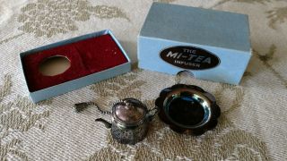 Glam Vintage Mi - Tea Sterling Silverplate Tea Infuser England Orig Box Decorative