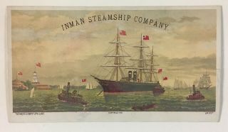 1870s Inman Steamship Line Trade Card