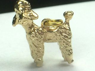 Adorable Solid 14k Yellow Gold Poodle Puppy 3 Dimensional Charm.  4.  4gm.