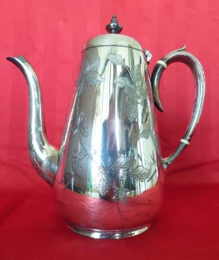 Antique Sterling Silver Coffee Pot By Neill Of Belfast Circa 1860