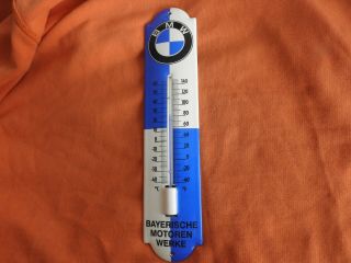 Porcelain Bmw Service Wall Thermometer Shop Garage Air Temperature Gauge