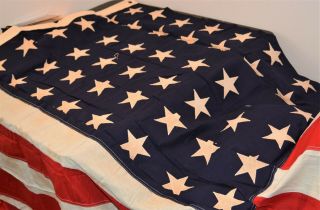 WWII ERA 1949 48 Star US Flag Sewn Stars Burial Flag In Orignal Box w/Notice 2