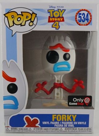 Funko Pop 534 Disney Toy Story 4 Forky " Sad Face " Gamestop Exclusive