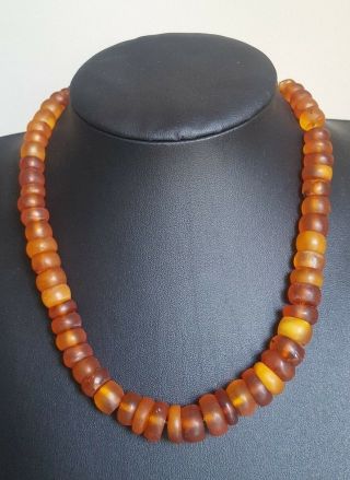 Vintage Natural Baltic Amber Beaded Necklace 31.  85g / 44.  5cm