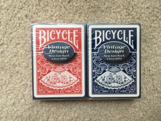 Set Of 2 Bicycle Vintage Design Fan Back Playing Cards - 1st Edition