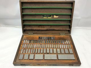 Vintage Dearborn Gage Block Set Kit Gauge.  1001 - 4 " Chromium Plated 81 Pc Set
