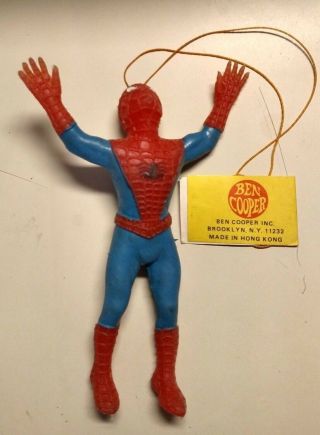 Spider - Man Ben Cooper Halloween Jiggler With Tag And String/1979/vintage Figure