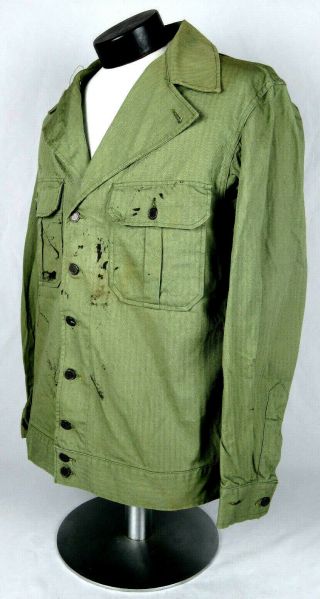 Wwii Us Army M - 1941 Hbt Jacket - First Pattern - Large Size With Number
