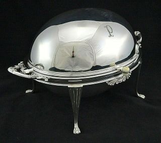 Antique Walker & Hall Roll Top Breakfast Entree Serving Dish Tureen Silver Plate