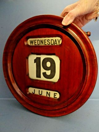 Antique Mahogany Late Victorian Wall Mounted Perpetual Calender,  C 1890 - 1910