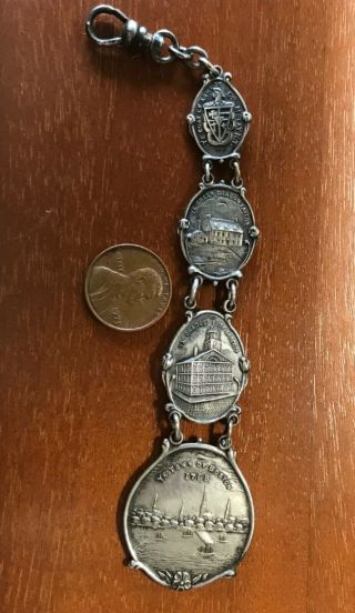 Antique Masonic Lodge Watch Fob Silver Gilt Nr