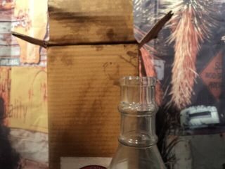 VINTAGE TEXACO OIL BOTTLE QUART GLASS JAR WITH BOX 574 OIL THE TEXAS CO 3