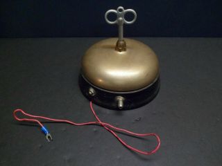 Antique Brass & Cast Iron Fire Alarm Bell,  Wind Up With Key & Electric -