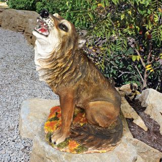 Howling At The Moon Coyote Statue Prairie Wolf Garden Sculpture