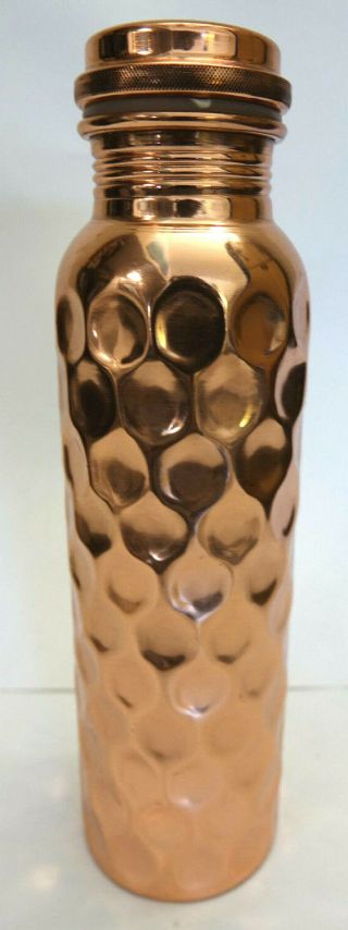 Pure Copper Diamond Design Hammered Water Bottle 950 Ml