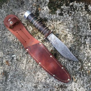 Wwii Fixed Blade Theater Made Fighting Knife And Sheath