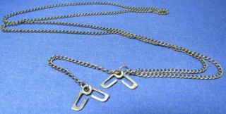 Wwii Sterling Army,  Navy,  Usmc Dog Tag Chain With J - Hooks Weighs 8.  3 Grams