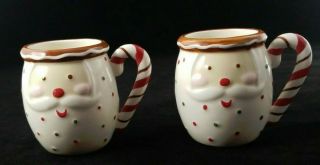 Santa Mugs Set Of 2 Decorative Santa Cups Made By Dws Mws