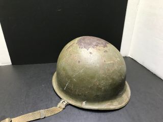 WWII M1 Helmet & Westinghouse Liner: Front Stainless Seam w/Swivel Bale 2