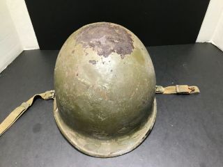 WWII M1 Helmet & Westinghouse Liner: Front Stainless Seam w/Swivel Bale 3