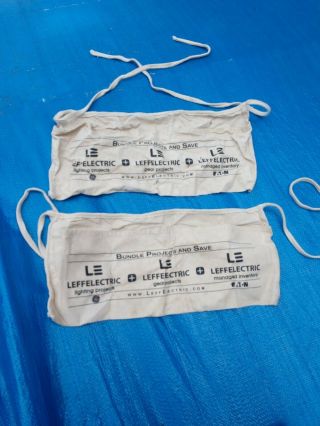 2 Vintage Leffelectric Carpenter Nail Cloth Apron Leff Electric,  Vgc,