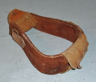 Vintage Small Single Leather Wrapped Childs Stirrup For Western Pony Saddle