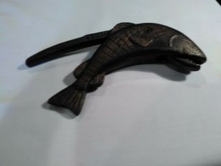 Vintage Cast Iron Nutcracker Fish Figural,  Great Detail,  Marked Mcf Box 3