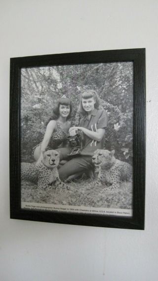 Bunny Yeager Signed Self - Portrait With Bettie Page Iconic Cheetah Photo