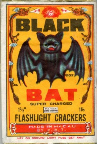 Black Bat Brand Firecracker Label C3,  16 