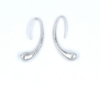 Pair Tiffany & Co Elsa Peretti Teardrop Sterling Silver Estate Earrings 925