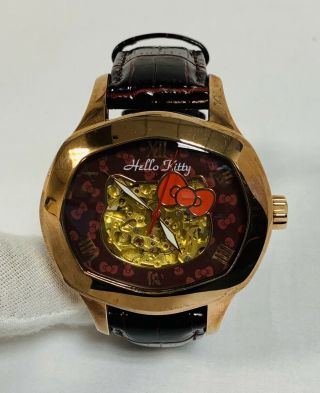 Hello Kitty Skeleton Automatic Winding Watch Leather Sanrio Limited Edition