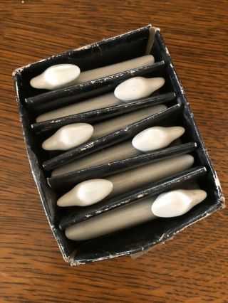 Set - 6 Vintage Japanese White Ceramic/porcelain Duck Chopstick Rest/holder