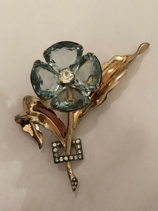 (inv 450) - Gorgeous Sterling " Art Deco " Flower Pin - Boucher