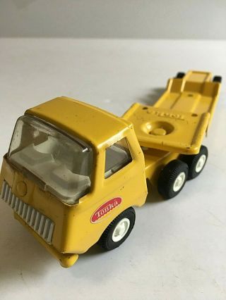 Tonka Vintage Yellow Pressed Steel Semi Truck With Trailer 55310
