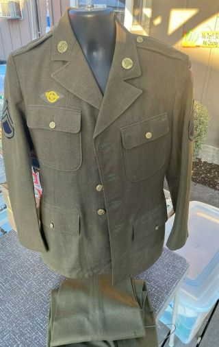 Ww2 Wwii Us Army Air Corps Force Service Medic Jacket & Pants - Theater Patch