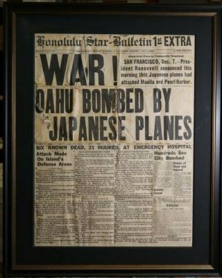 Wwii Honolulu Star - Bulletin 1st Extra War Oahu Bombed By Japanese