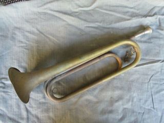 Vtg WWII Rexcraft Brass US Regulation USMC Bugle Trumpet,  US Made 2