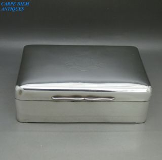 Vintage Good Solid Sterling Silver Cigarette Box By Mappin & Webb 279g C1930